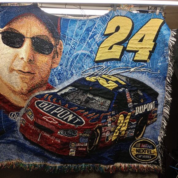NASCAR Jeff Gordon Tapestry Woven Throw Blanket Made in USA - Picture 6 of 7